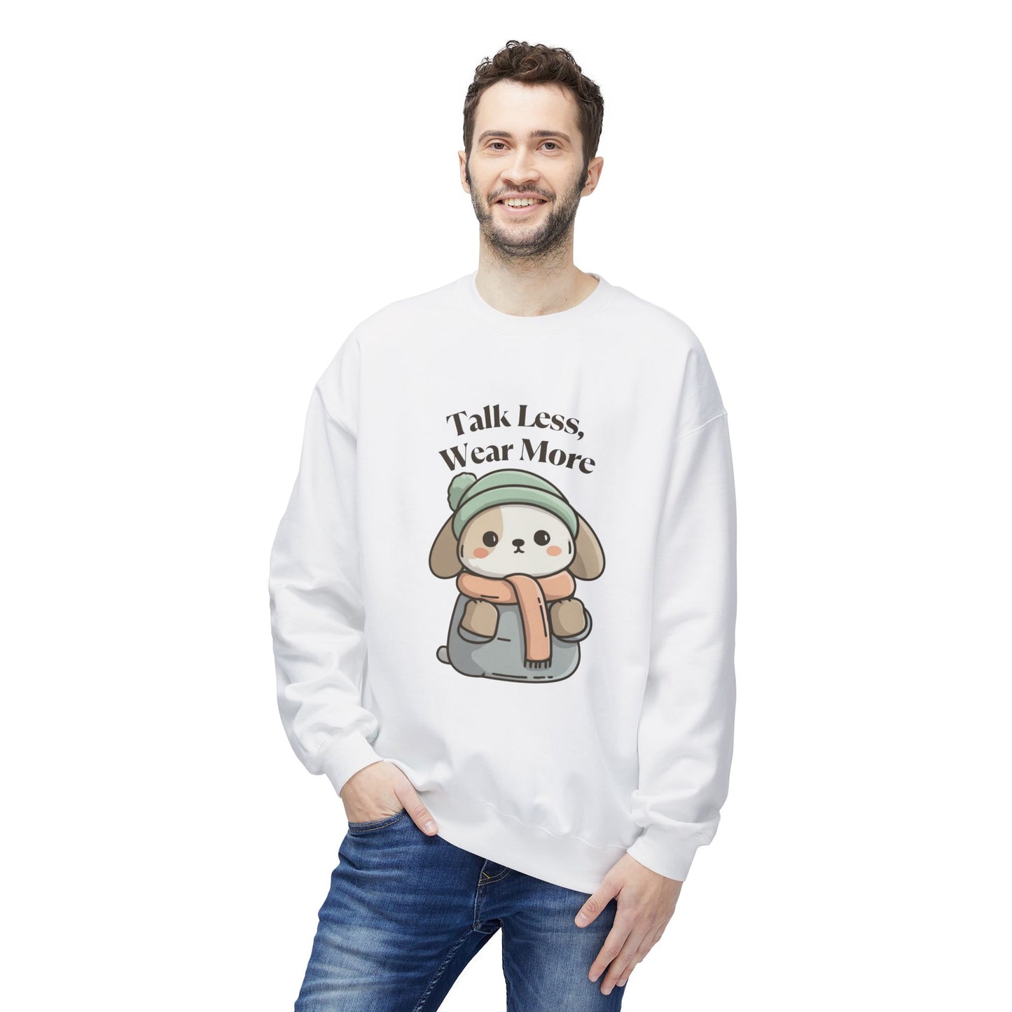 Unisex'Talk Less, Wear More' Crewneck Sweatshirt