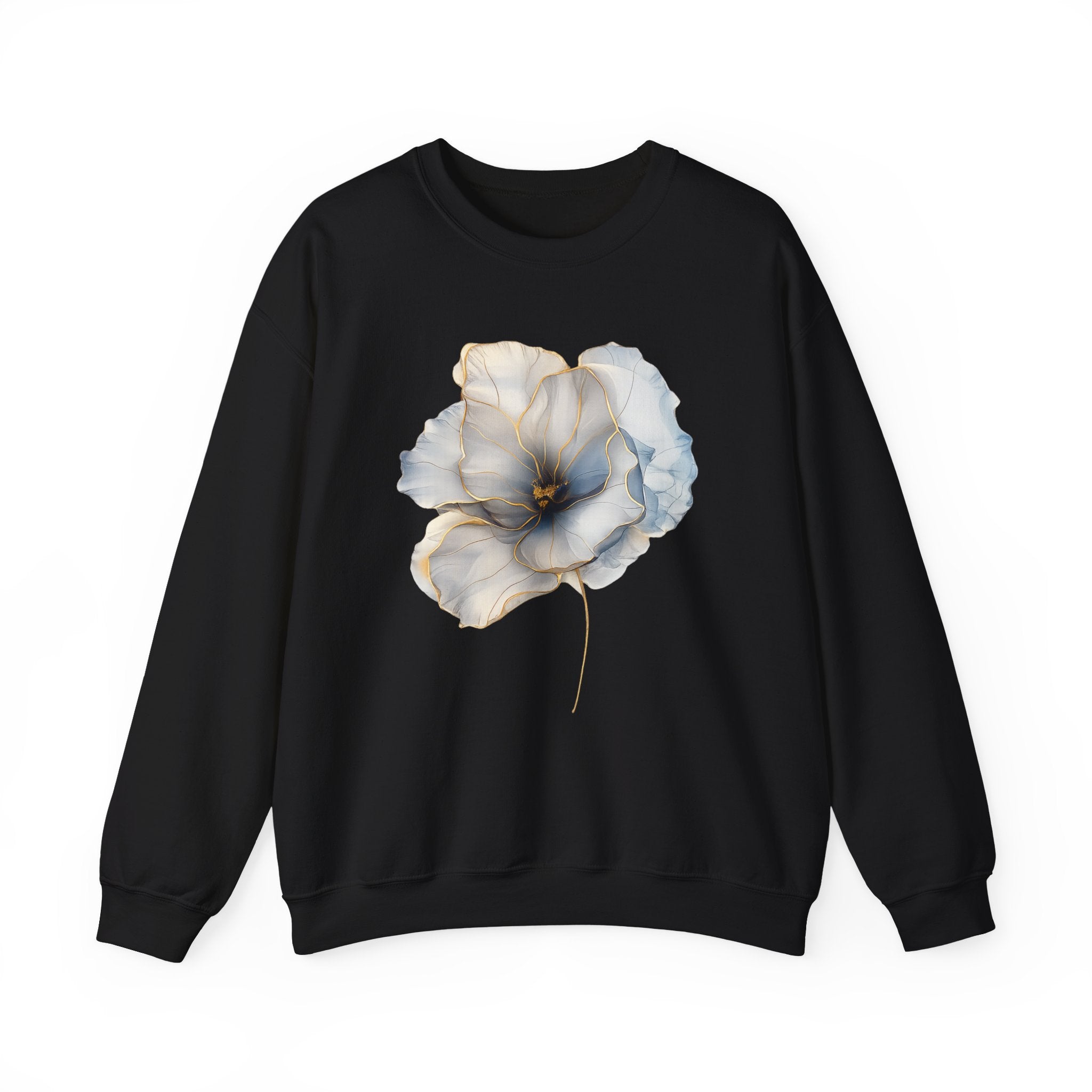 Soft Blue Poppy Design — Women Sweatshirt