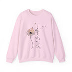 Crewneck Sweatshirt - Dandelion "Just Breathe" Floral Graphic