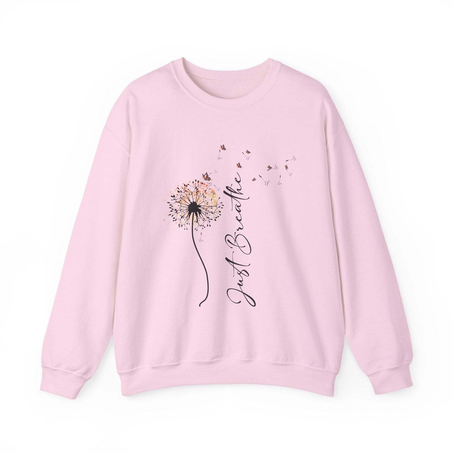 Crewneck Sweatshirt - Dandelion "Just Breathe" Floral Graphic
