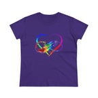 Rainbow Feather Heart Women's T-Shirt.