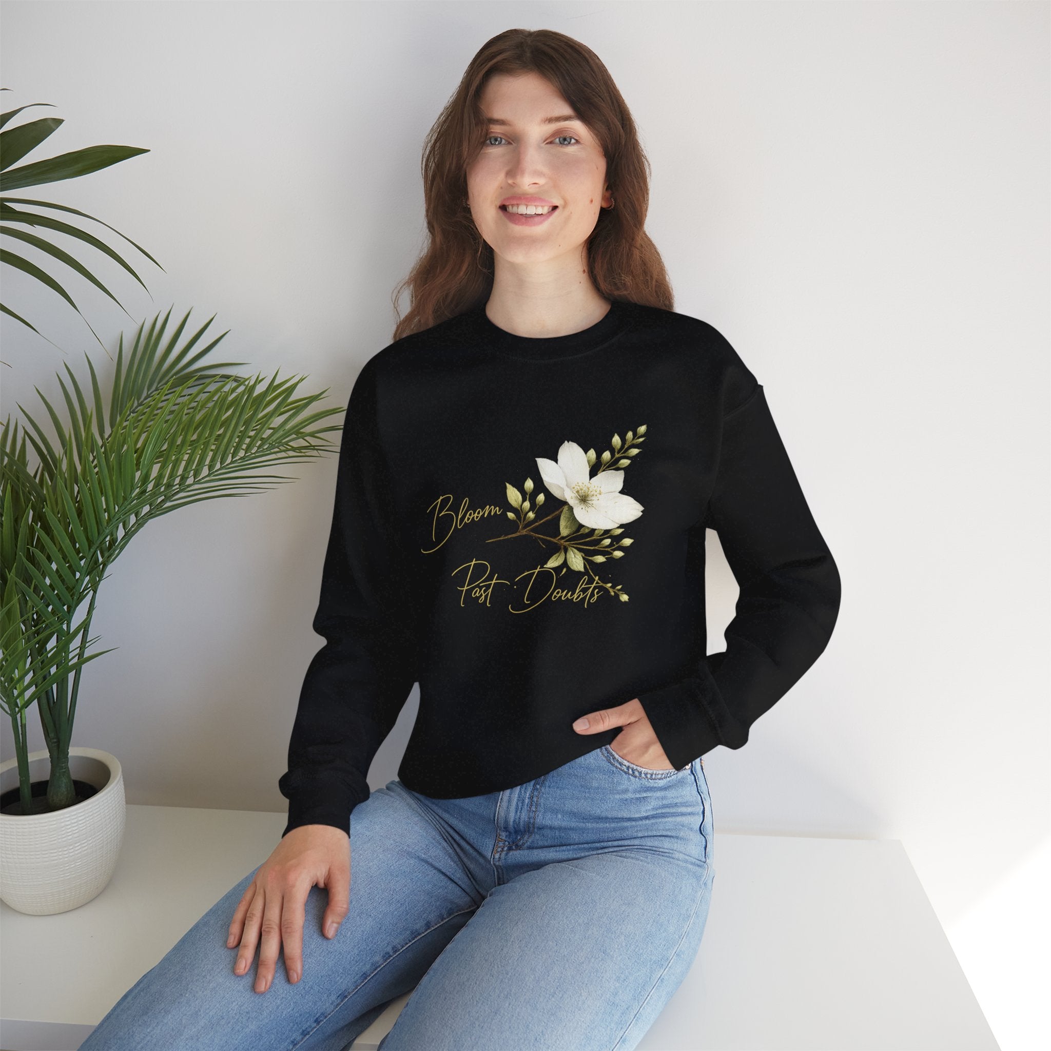 Floral 'Bloom Past Darkness' Crewneck Sweatshirt
