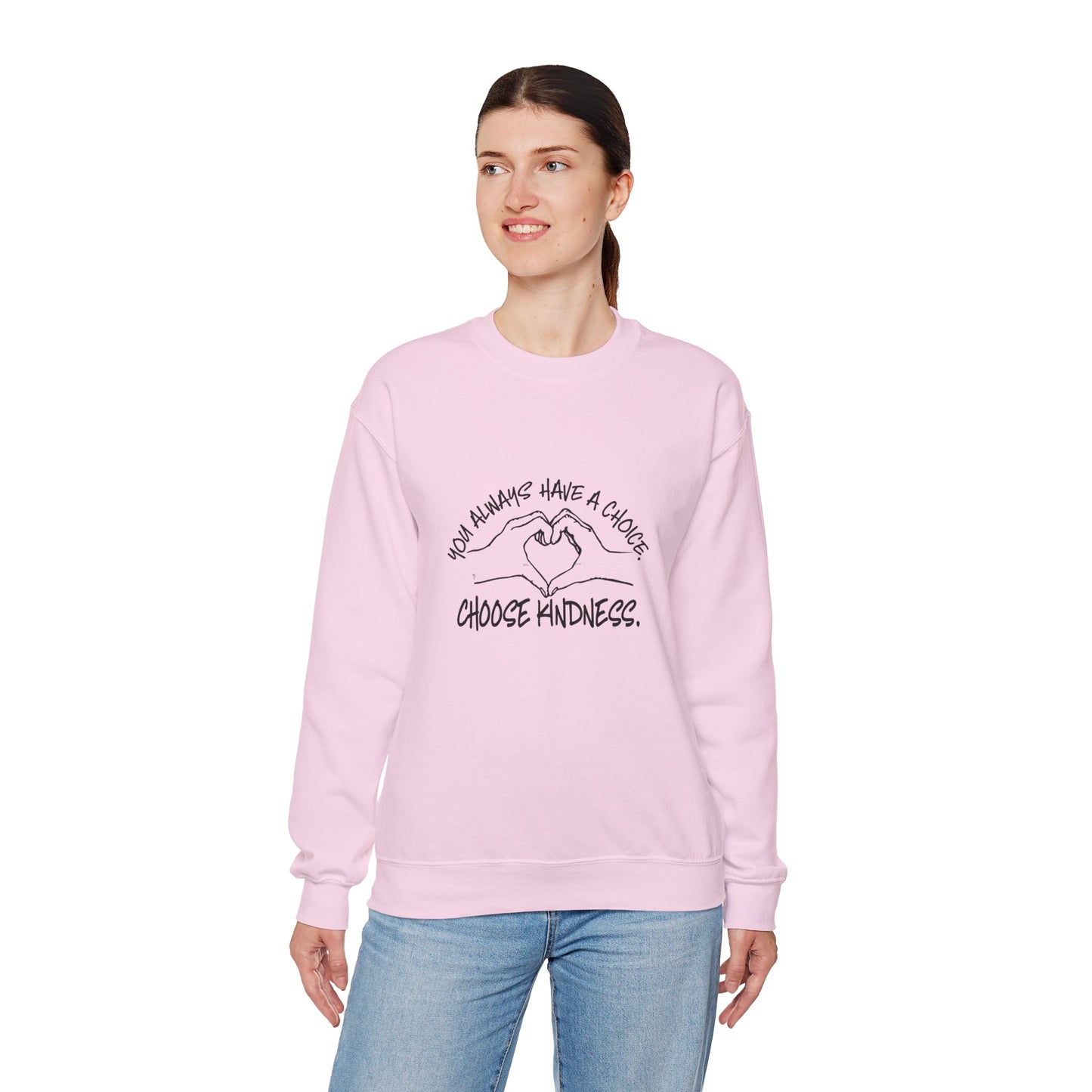 Crewneck Heart Hands Graphic Sweatshirt.