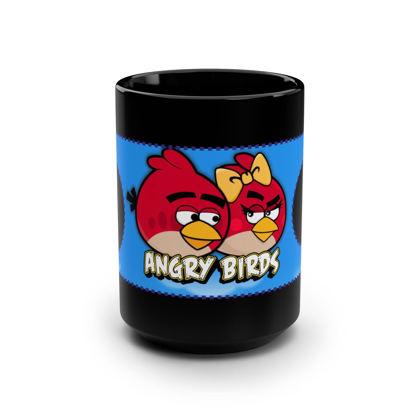 Angry Birds Black Mug, 15oz - Fun Cartoon Coffee Cup, Great Gift for Kids and Fans, Perfect for Birthdays and Home Decor