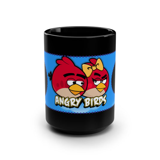 Angry Birds Black Mug, 15oz - Fun Cartoon Coffee Cup, Great Gift for Kids and Fans, Perfect for Birthdays and Home Decor