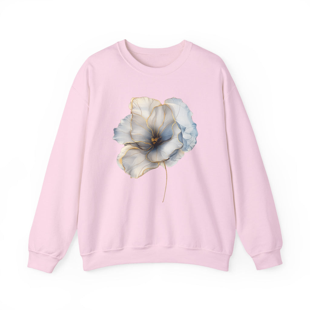 Soft Blue Poppy Design — Women Sweatshirt