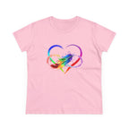 Rainbow Feather Heart Women's T-Shirt.
