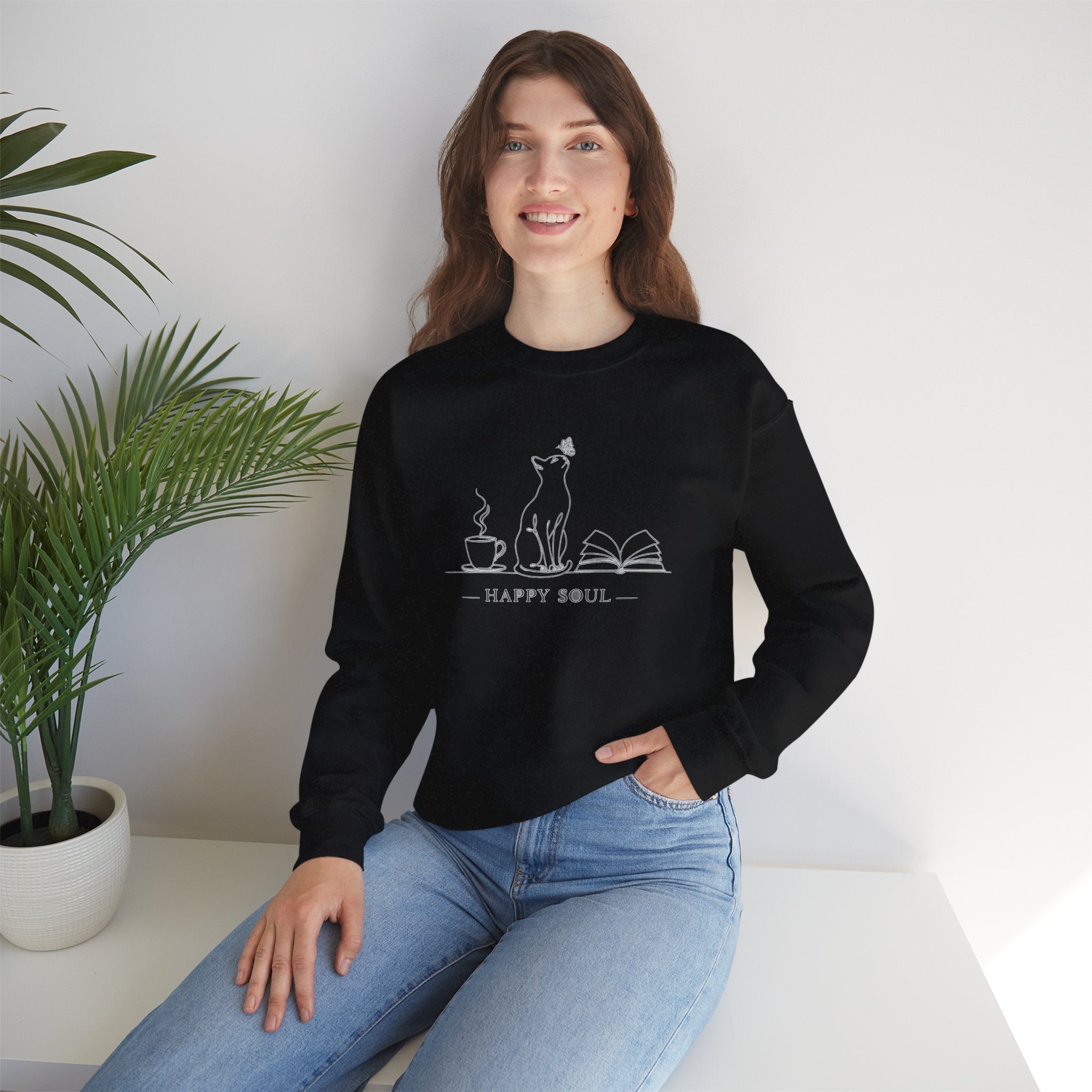 Happy Soul Crewneck Women Sweatshirt.