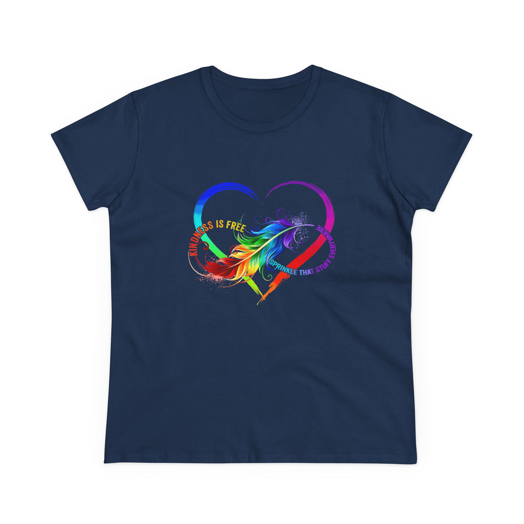 Rainbow Feather Heart Women's T-Shirt.