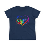 Rainbow Feather Heart Women's T-Shirt.