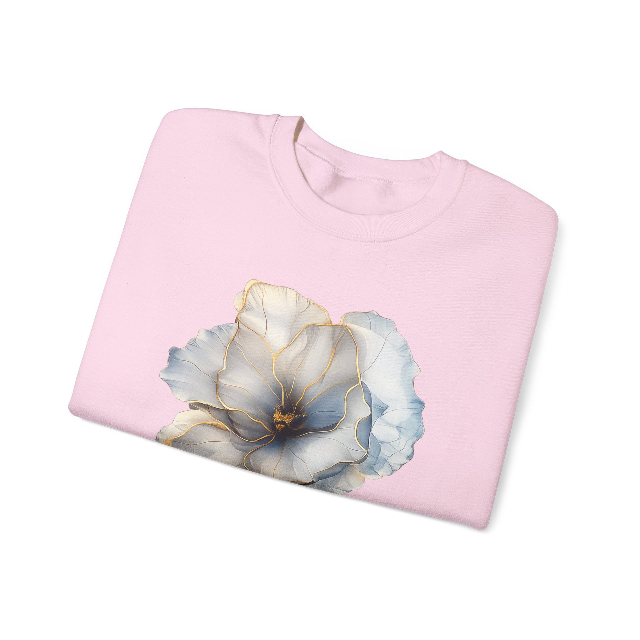 Soft Blue Poppy Design — Women Sweatshirt