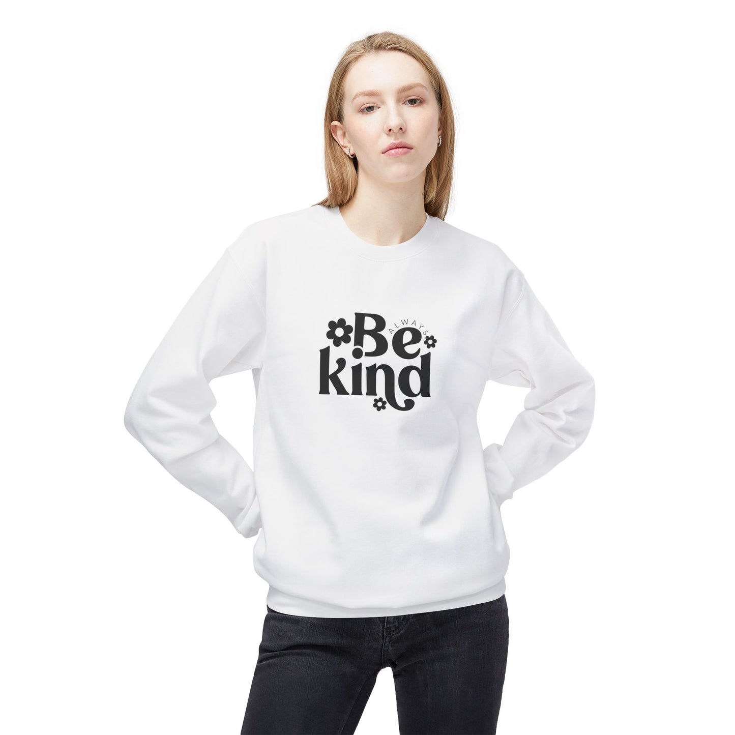 Be Kind Floral Crewneck Unisex Sweatshirt