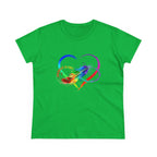 Rainbow Feather Heart Women's T-Shirt.