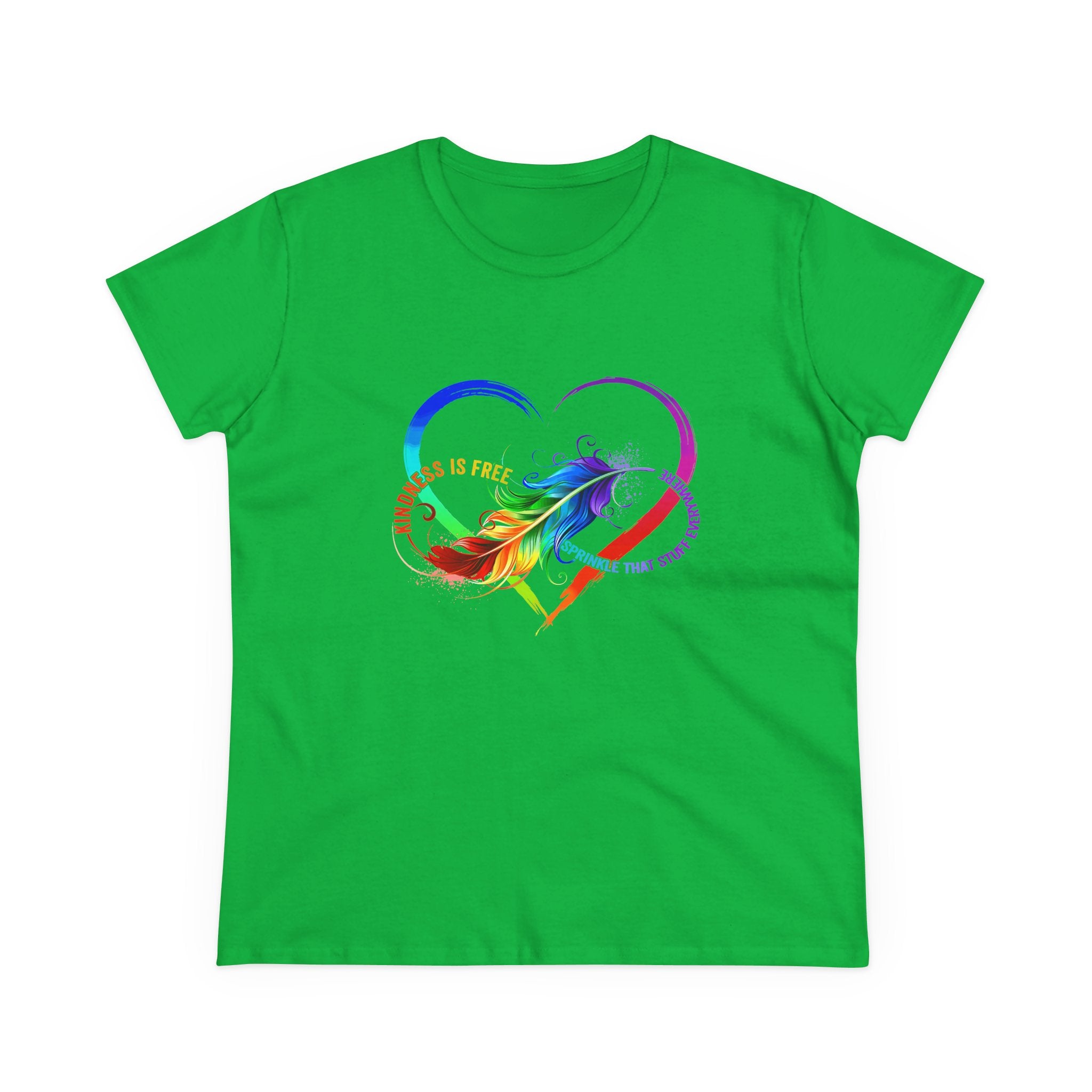 Rainbow Feather Heart Women's T-Shirt.
