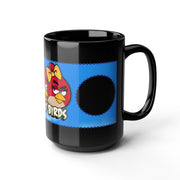 Angry Birds Black Mug, 15oz - Fun Cartoon Coffee Cup, Great Gift for Kids and Fans, Perfect for Birthdays and Home Decor