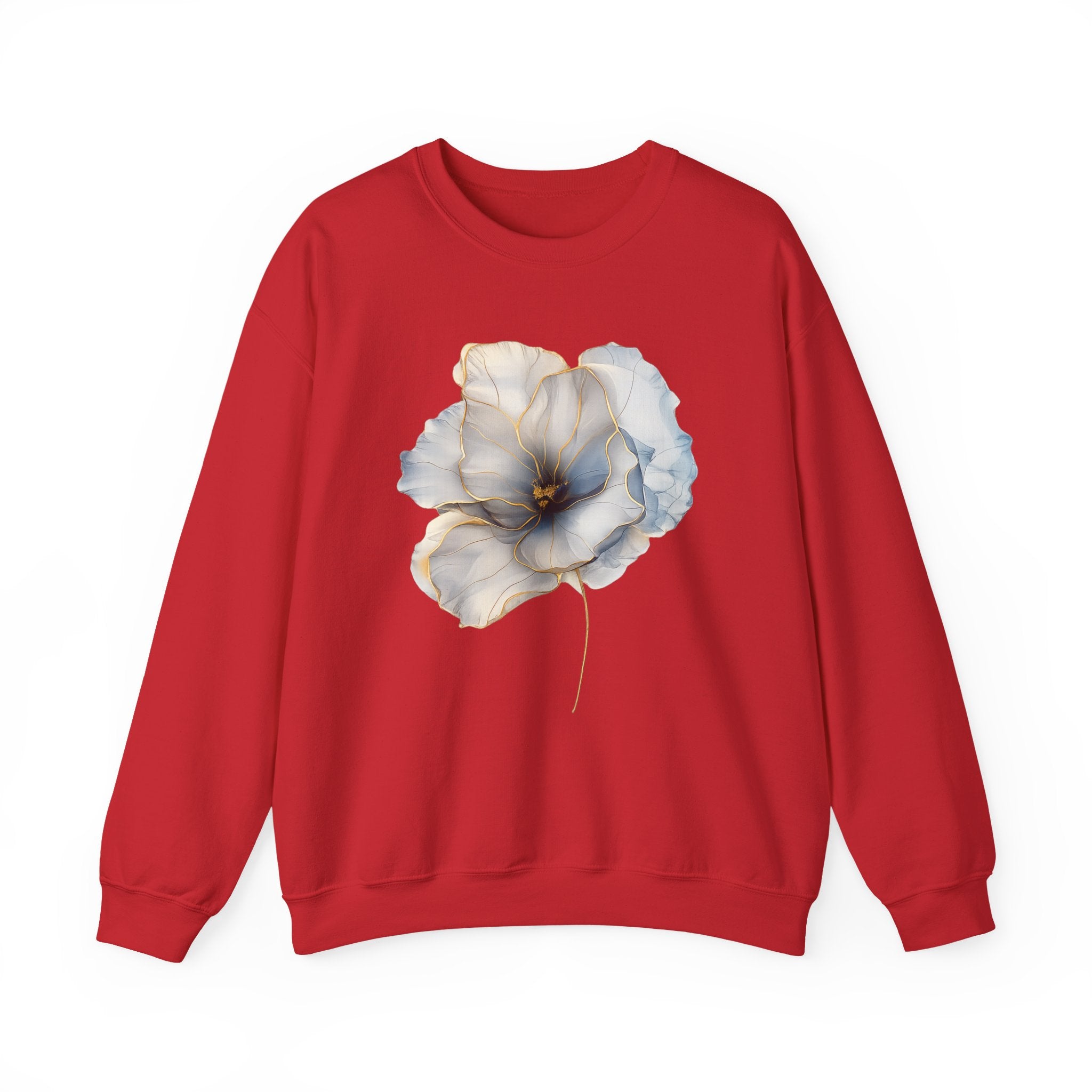 Soft Blue Poppy Design — Women Sweatshirt