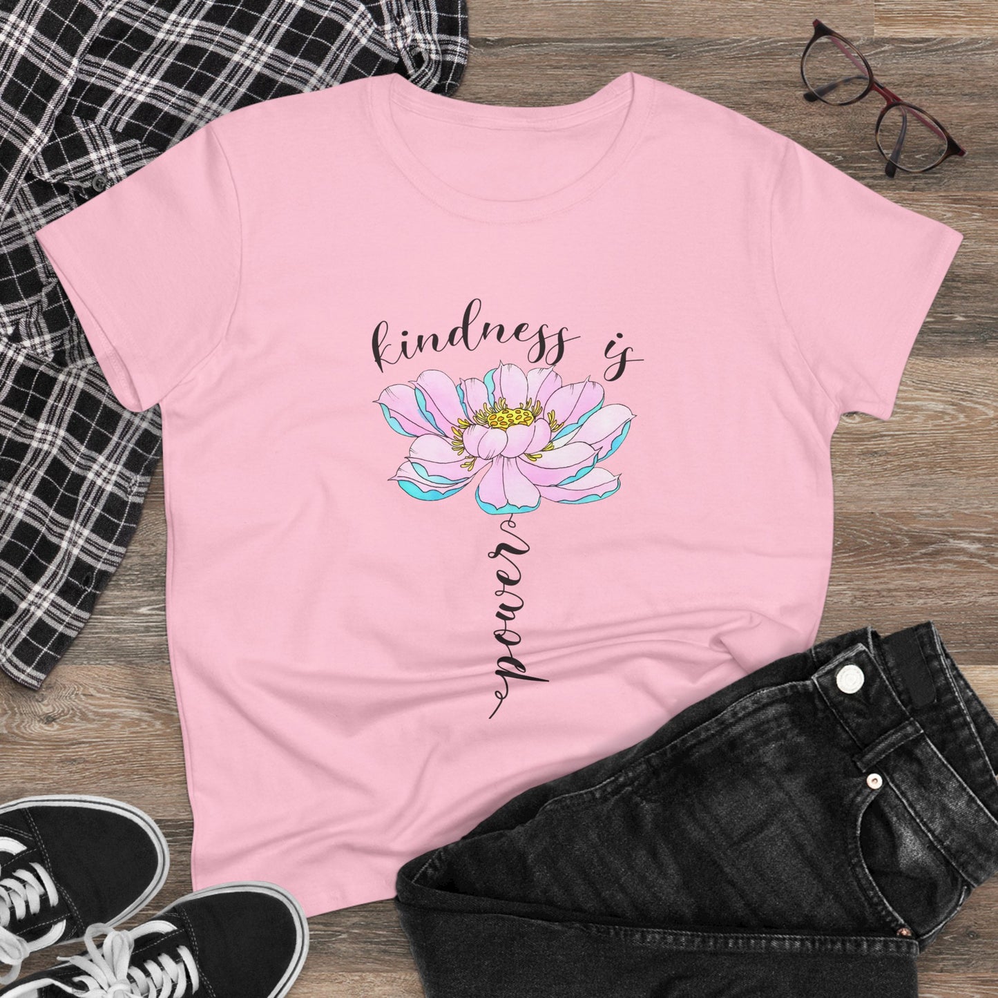 Kindness Is Power Floral  Women T-Shirt