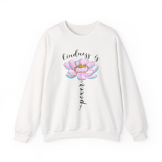 Kindness Is Power Floral Crewneck Women Sweatshirt