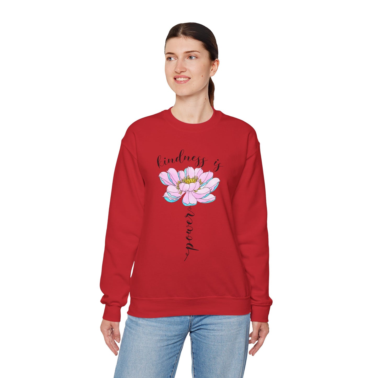 Kindness Is Power Floral Crewneck Women Sweatshirt