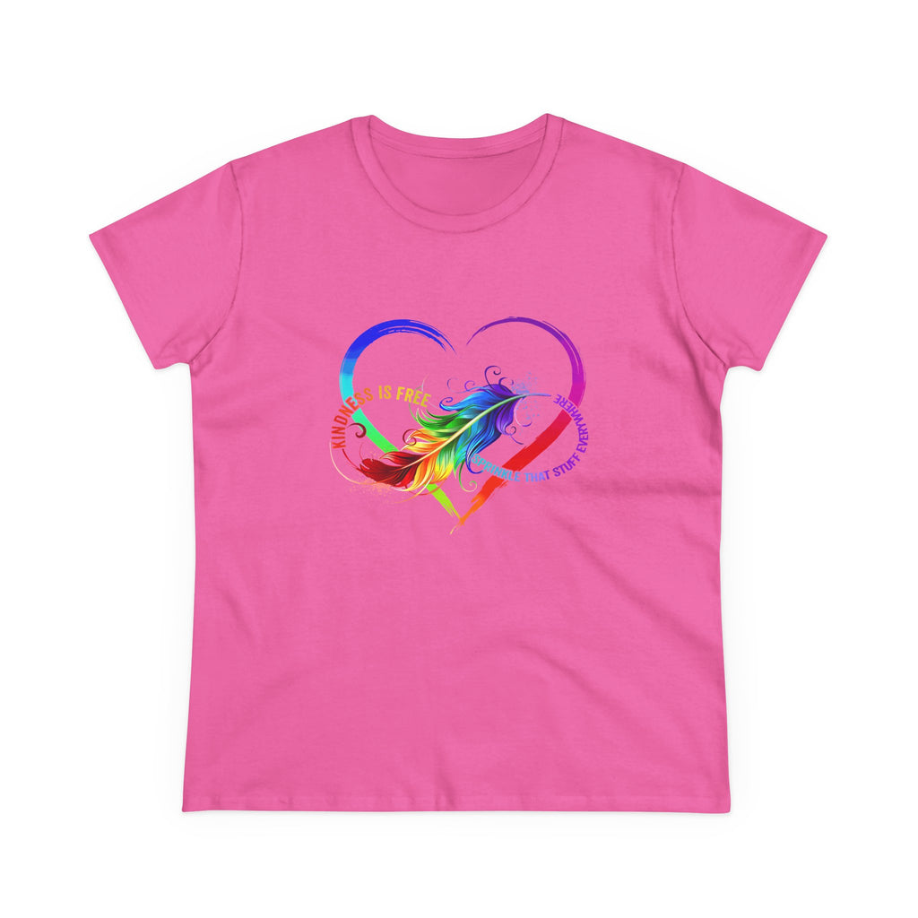 Rainbow Feather Heart Women's T-Shirt.