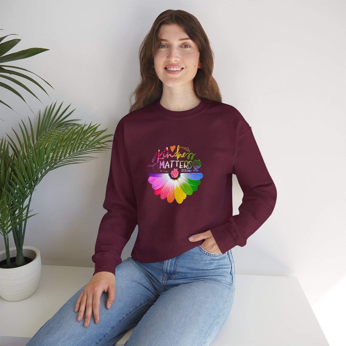 Crewneck Rainbow Daisy Sweatshirt