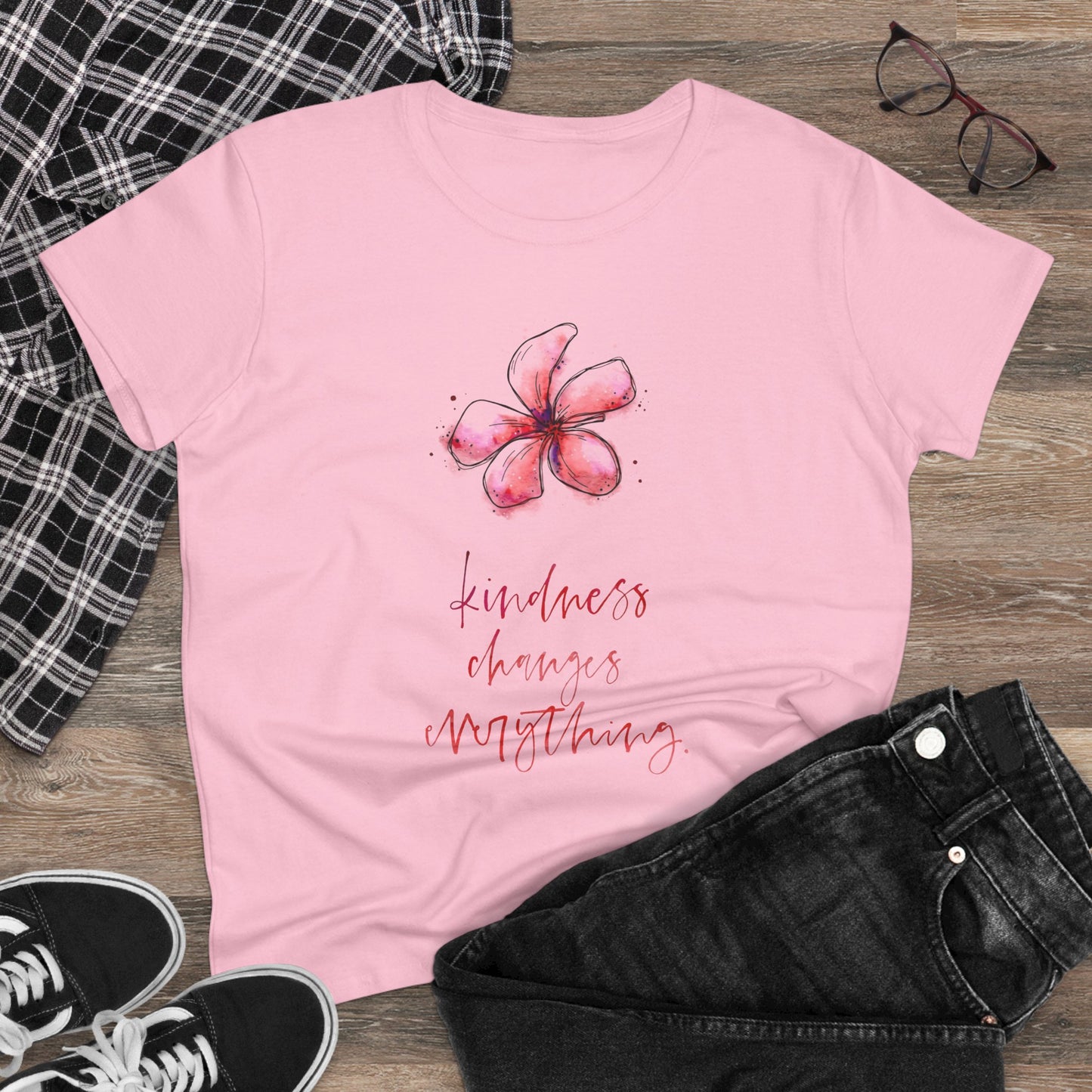 Kindness Changes Everything Floral  Women T-Shirt