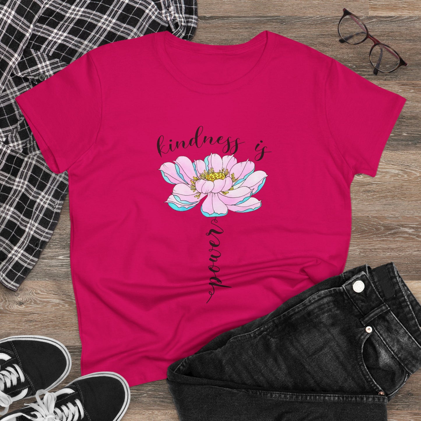 Kindness Is Power Floral  Women T-Shirt