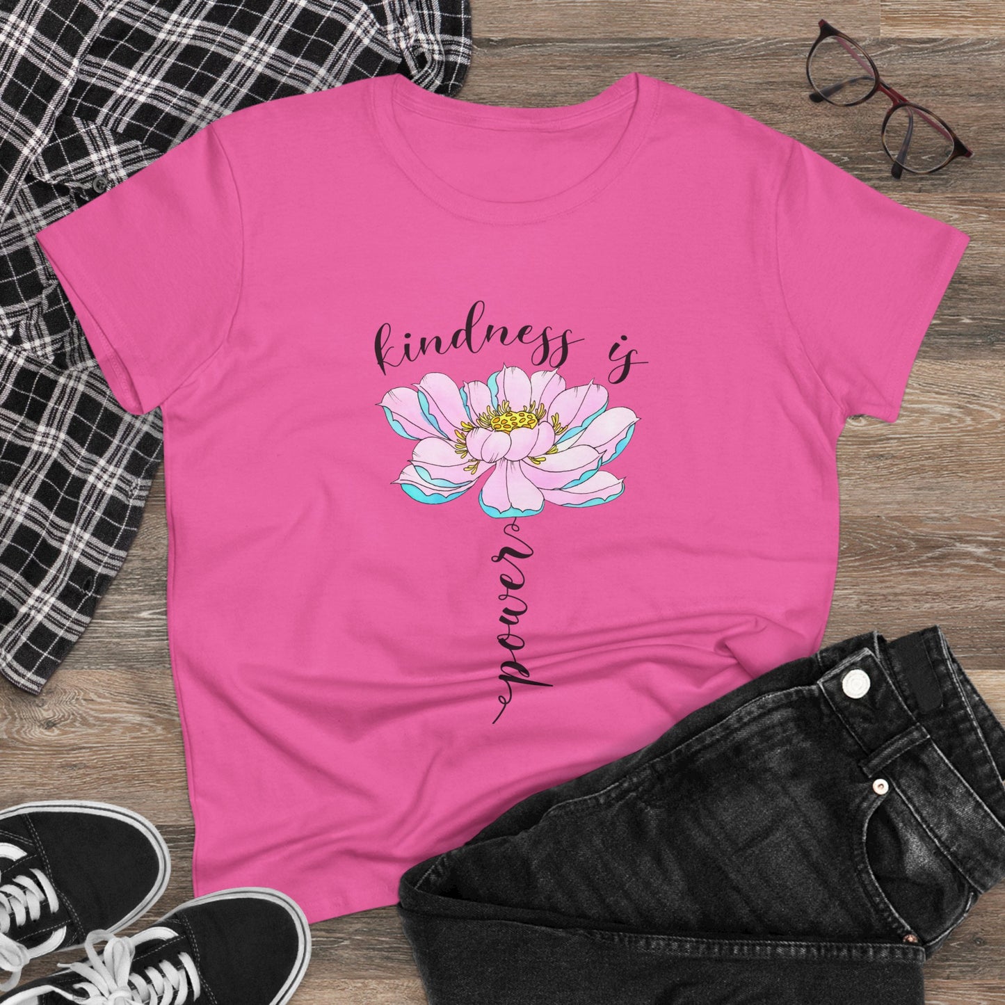 Kindness Is Power Floral  Women T-Shirt
