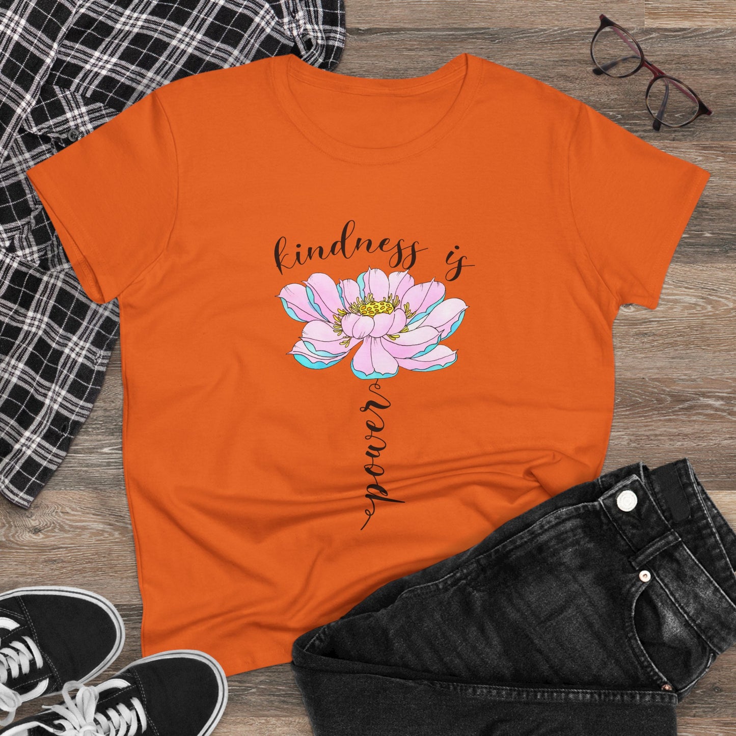 Kindness Is Power Floral  Women T-Shirt