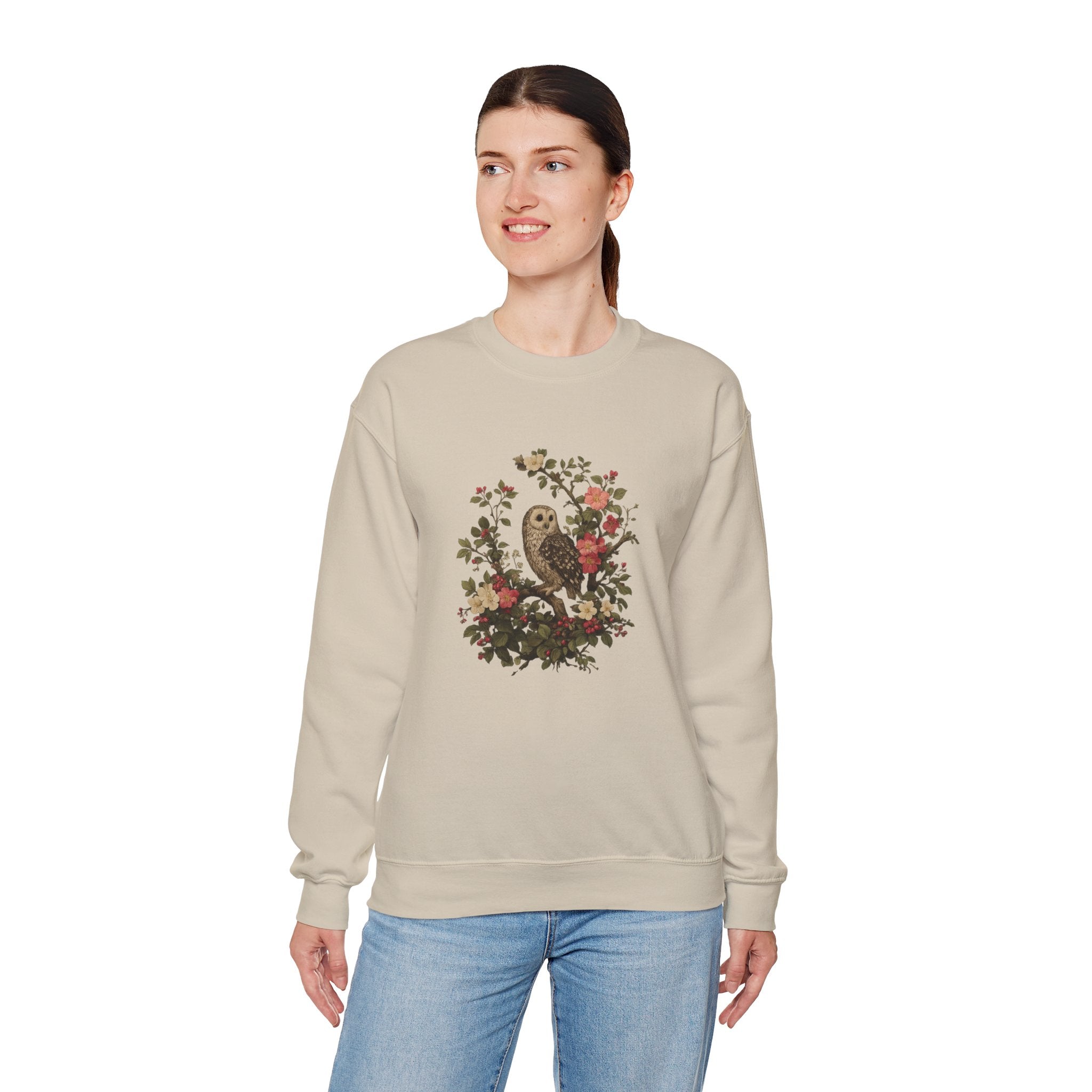 Owl & Wildflower Crewneck Sweatshirt.