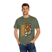 Savage Tiger Graphic Tee, Unisex T-shirt for Bold Fashion, Streetwear Essentials, Animal Lover Gift, Casual Everyday Wear