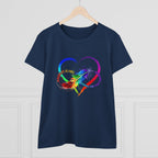 Rainbow Feather Heart Women's T-Shirt.