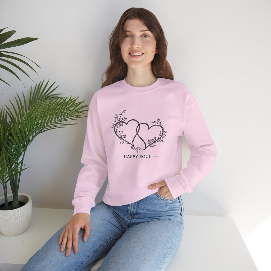 'Happy Soul' Double Heart Floral Design  —  Women Sweatshirt