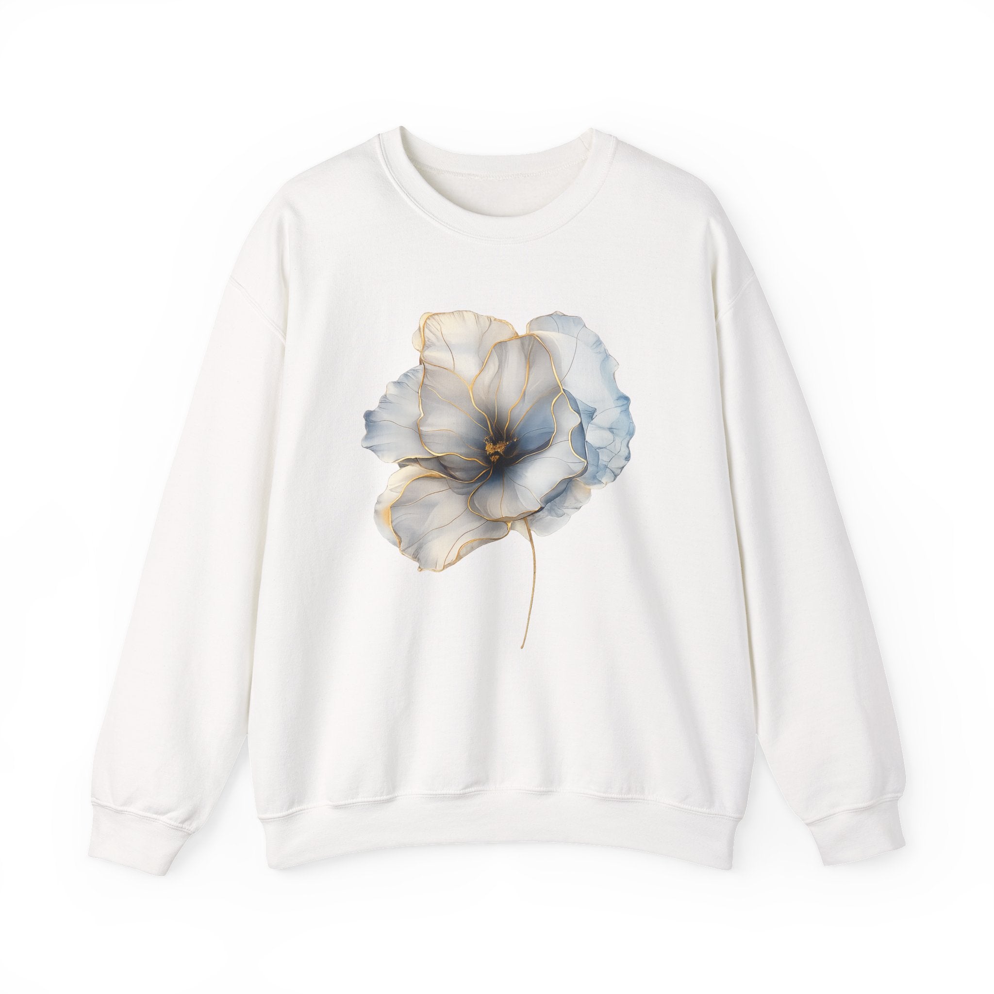 Soft Blue Poppy Design — Women Sweatshirt