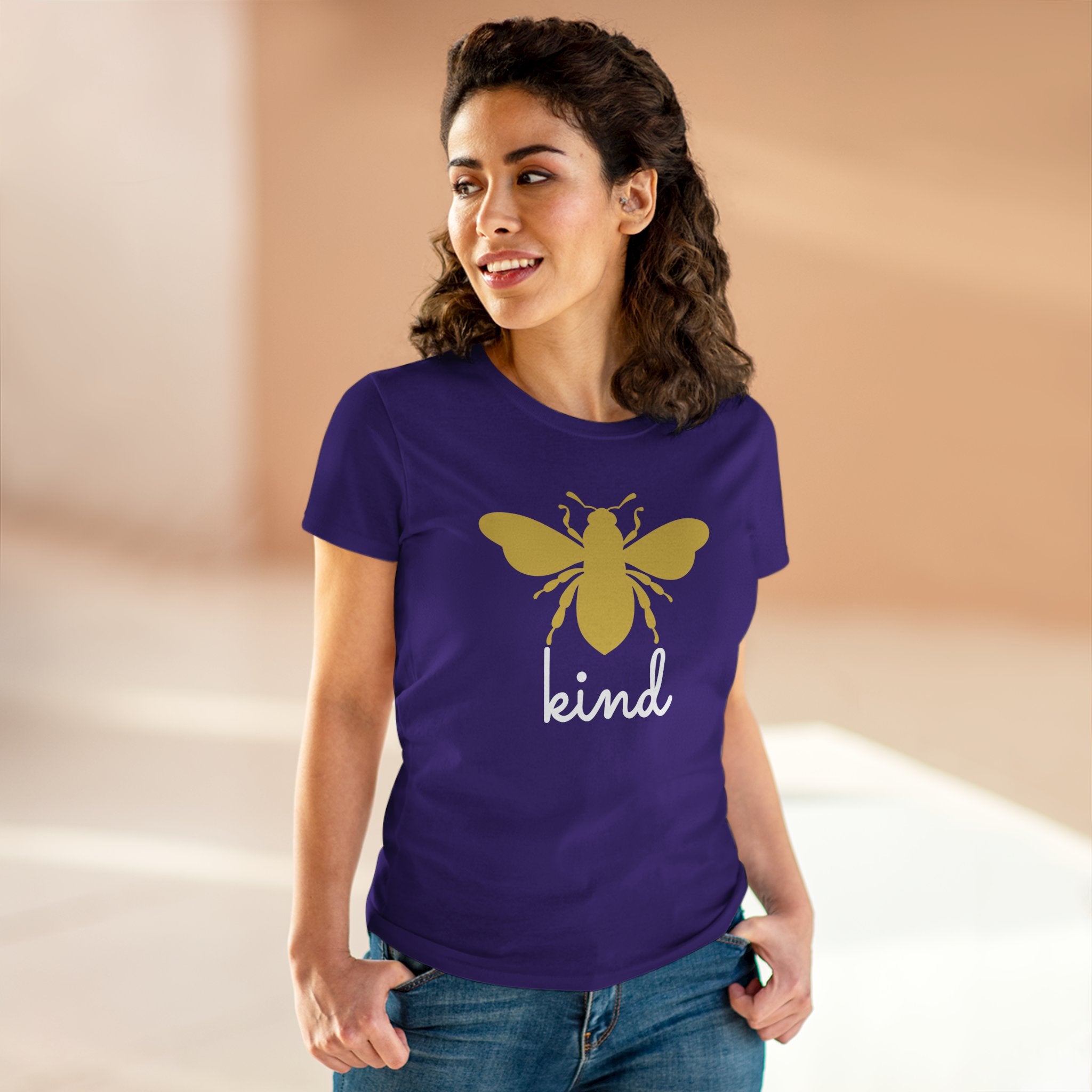 Yellow Bee Graphic Cotton Women T‑Shirt