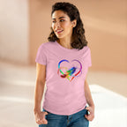 Rainbow Feather Heart Women's T-Shirt.