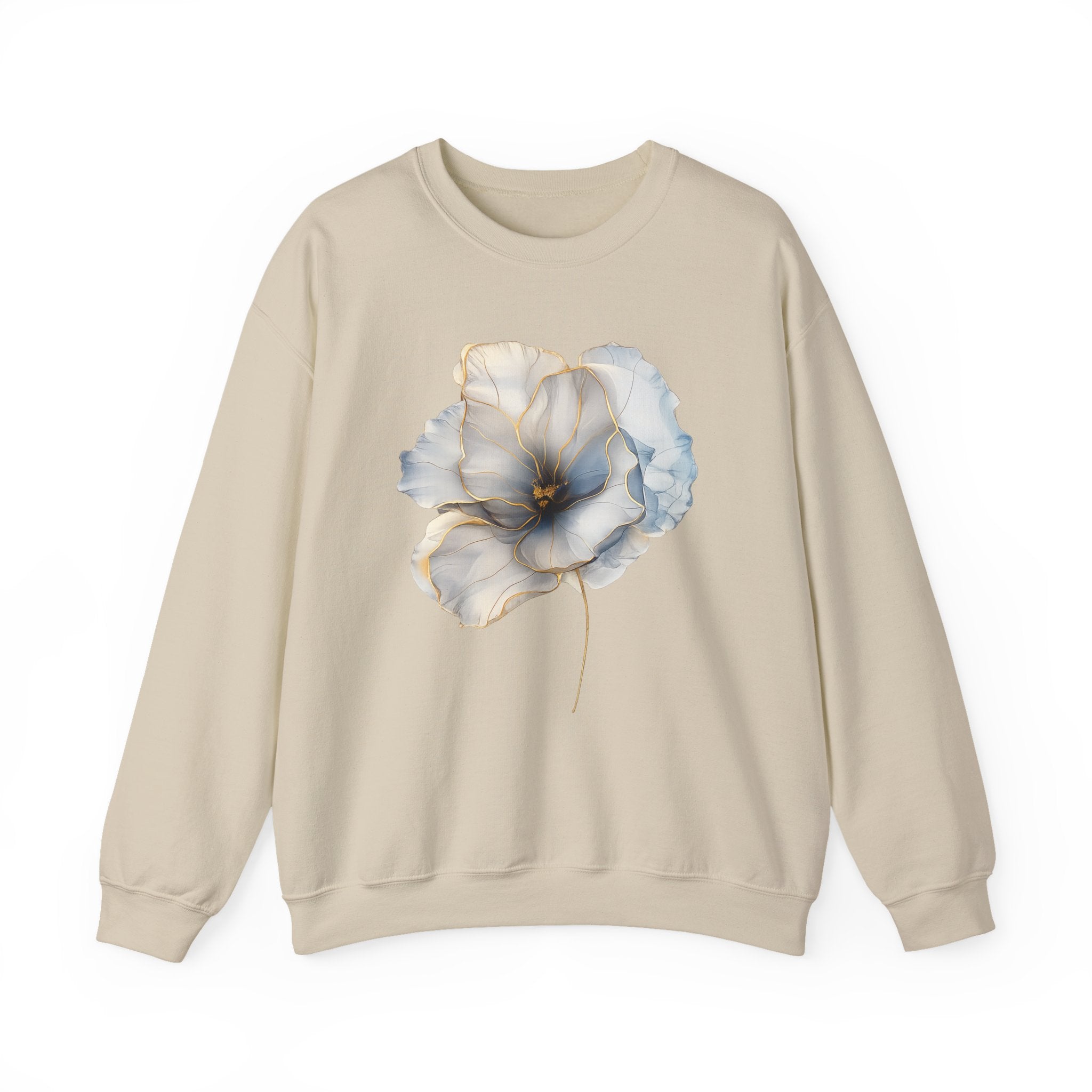 Soft Blue Poppy Design — Women Sweatshirt
