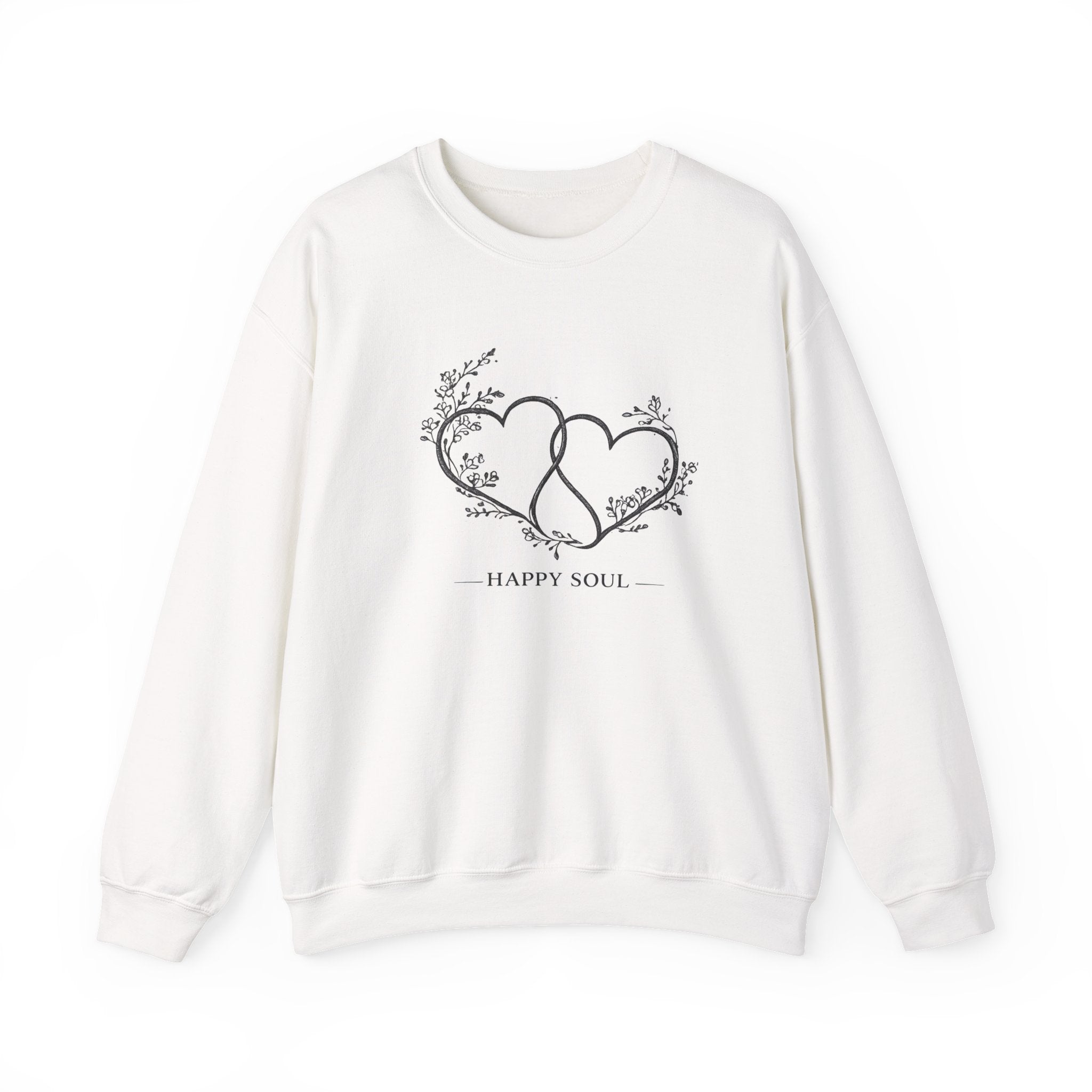 'Happy Soul' Double Heart Floral Design  —  Women Sweatshirt