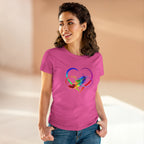 Rainbow Feather Heart Women's T-Shirt.