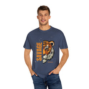 Savage Tiger Graphic Tee, Unisex T-shirt for Bold Fashion, Streetwear Essentials, Animal Lover Gift, Casual Everyday Wear