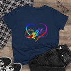 Rainbow Feather Heart Women's T-Shirt.