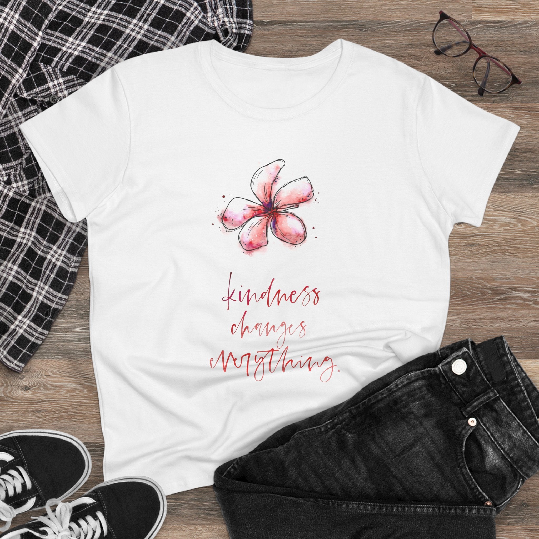 Kindness Changes Everything Floral  Women T-Shirt
