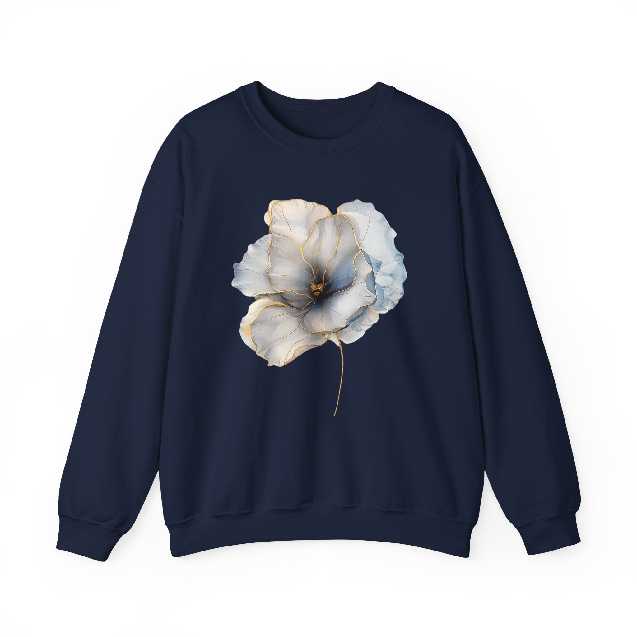 Soft Blue Poppy Design — Women Sweatshirt