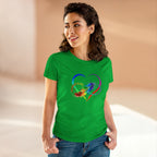 Rainbow Feather Heart Women's T-Shirt.