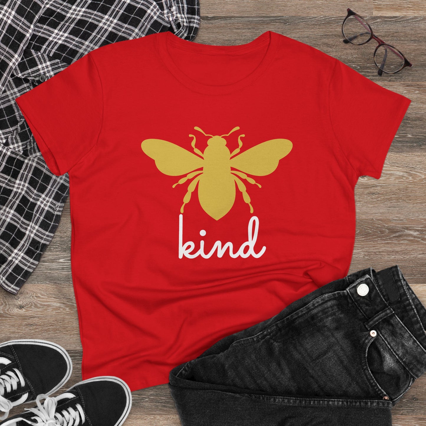 Yellow Bee Graphic Cotton Women T‑Shirt