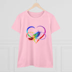 Rainbow Feather Heart Women's T-Shirt.