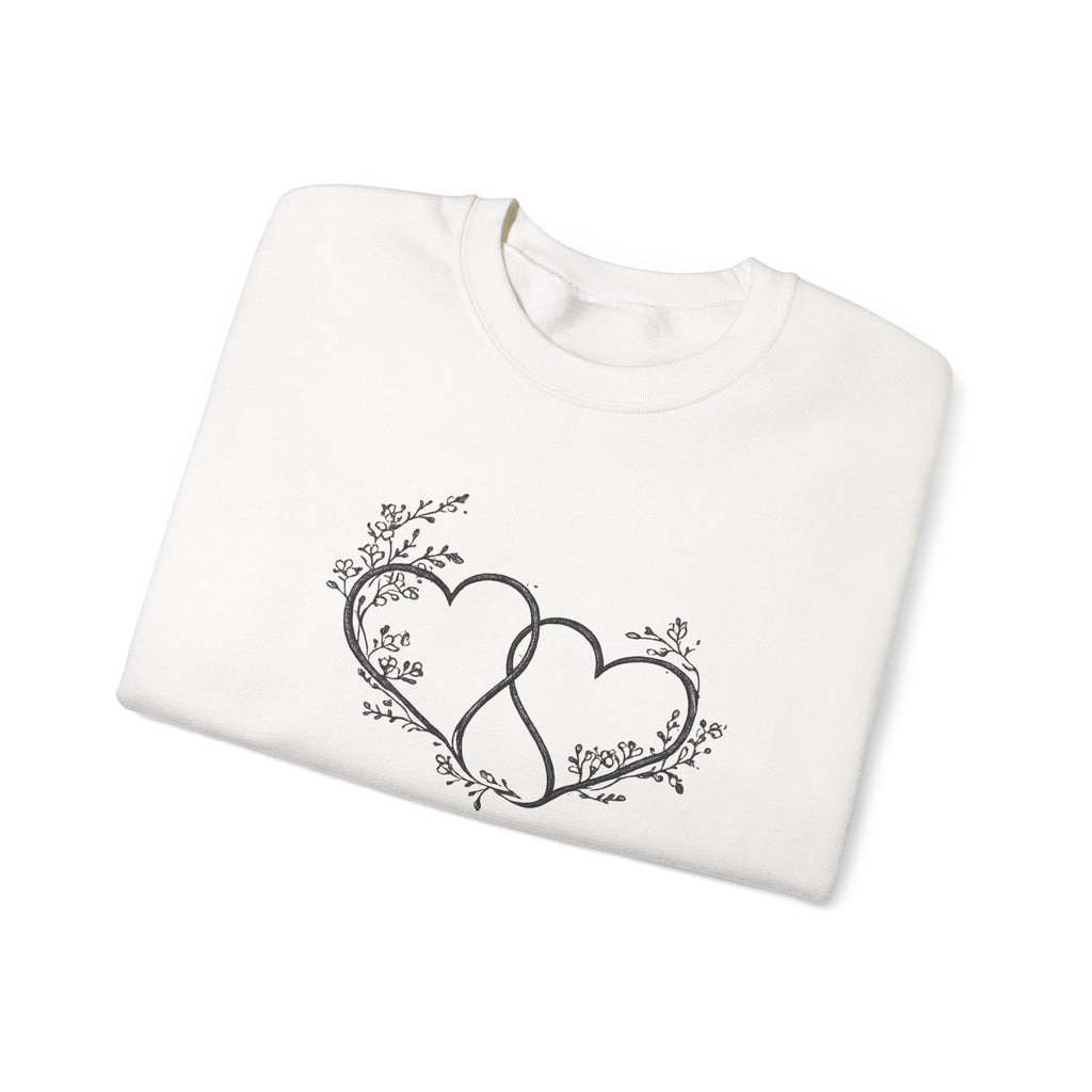 'Happy Soul' Double Heart Floral Design  —  Women Sweatshirt