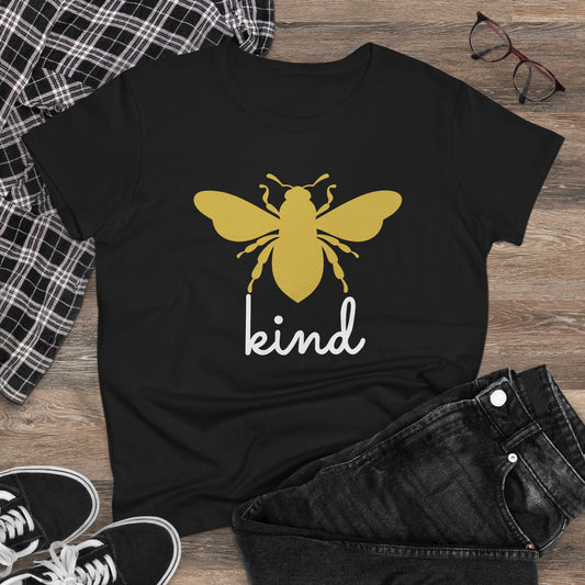 Yellow Bee Graphic Cotton Women T‑Shirt