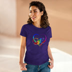 Rainbow Feather Heart Women's T-Shirt.