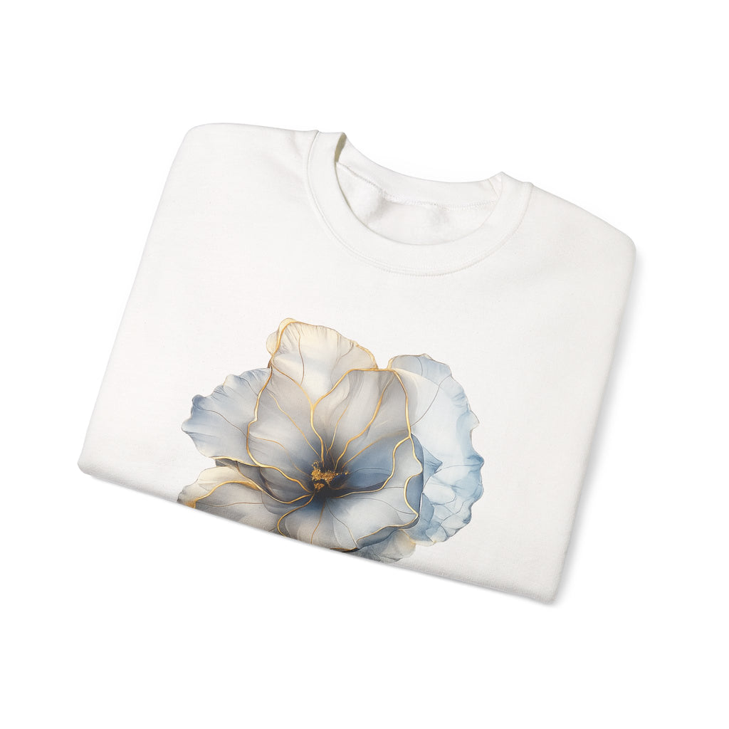 Soft Blue Poppy Design — Women Sweatshirt